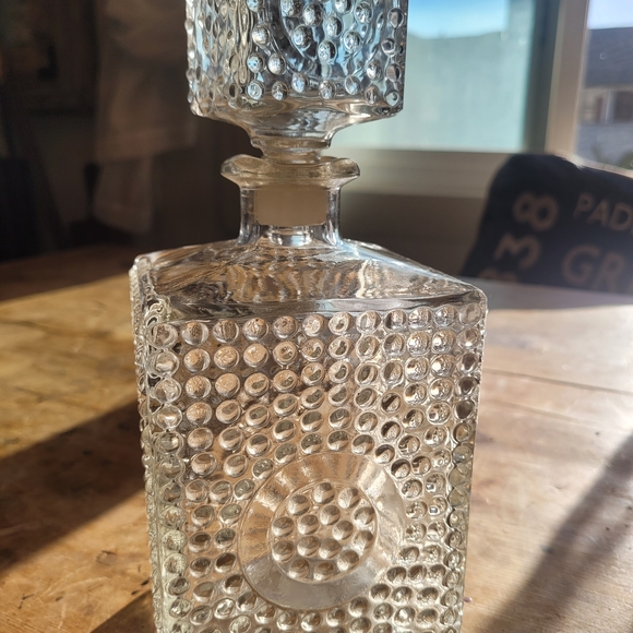 Other - The Vintage Knobby Square Clear Glass Liquor Decanter